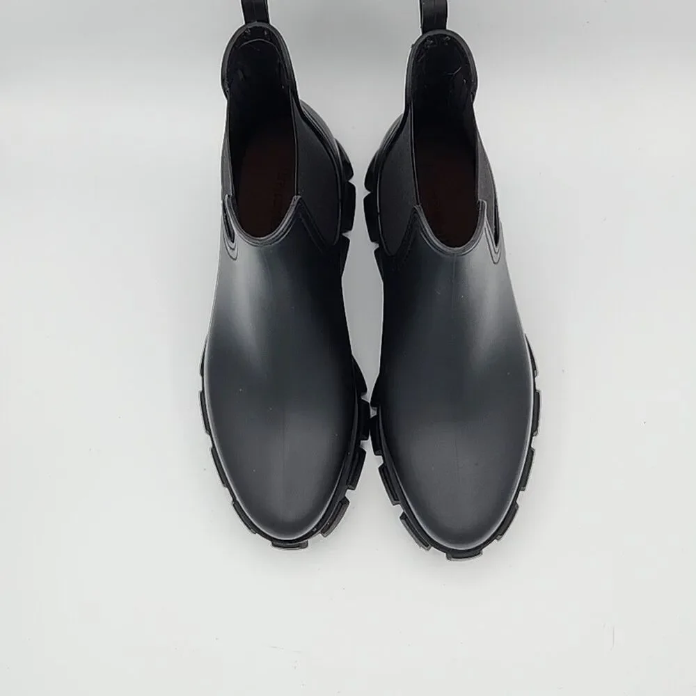 Jeffrey Campbell Matte Black Chunky Pleu Lug Sole Ankle Boots Size 9 EUC